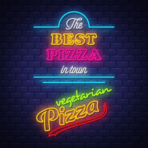 Premium Vector | Pizza neon sign collection