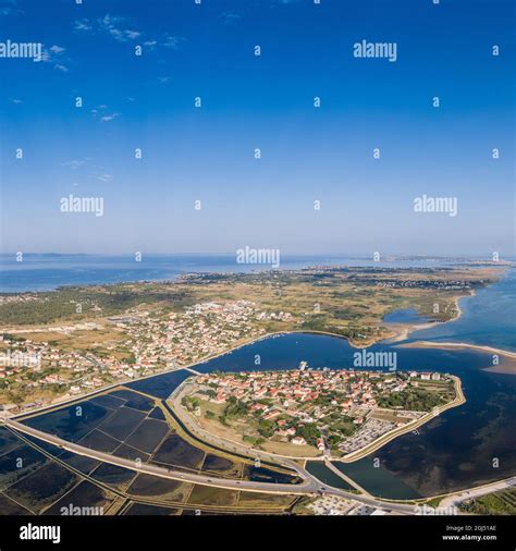 Aerial view of nin island in Croatia Stock Photo - Alamy