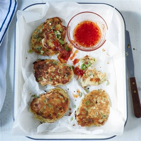 Broad bean fritters with sweet chilli sauce recipe / Riverford