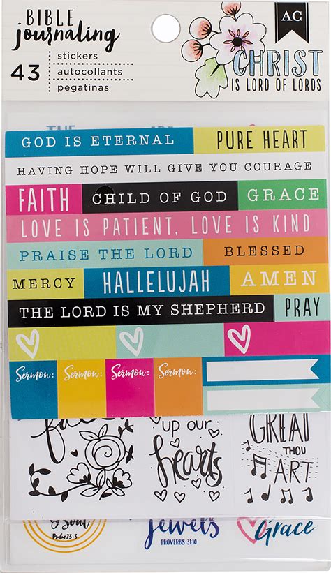 American Crafts Bible Journaling Stickers 4"X7" 3/Pkg-Trendy - Walmart.com