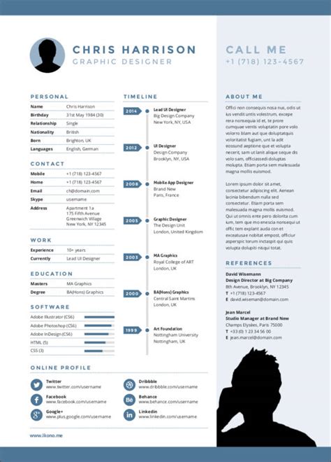 Timeline Resume Template