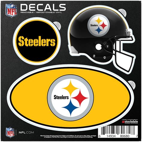 Pittsburgh Steelers Repositionable 3-Pack Decal Set