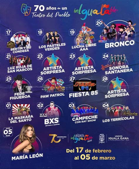 Feria de la Bandera Iguala 2023: ARTISTAS - FERIAS Y CONCIERTOS EN MÉXICO