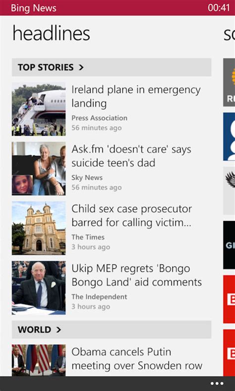 Bing News apps delivers the headlines to Windows Phone