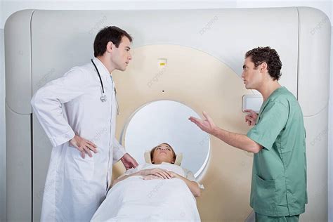 Medical Team Ct Scan Radiation Male Machine Photo Background And ...