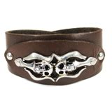 Brown Leather Cuff (Design C1) - Leather Bracelet Cuffs - Clearance Items - Worldwide Tattoo Supply