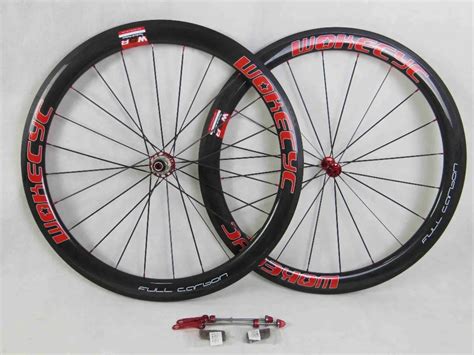 1pair New 700C wheels 50mm clincher rim Road bike carbon wheelset 3K glossy carbon bicycle ...