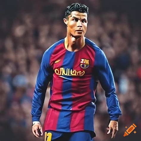 Cristiano ronaldo wears barcelona jersey