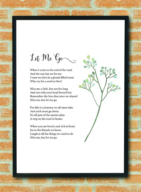 Miss Me but Let Me Go by Christina Rossetti Poem Strength - Etsy UK