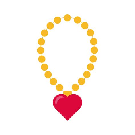 happy valentines day necklace with heart flat style 2562944 Vector Art at Vecteezy