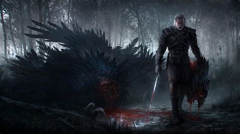 Geralt with a monster's head, from The Witcher 3: Wild, wild adventure ...