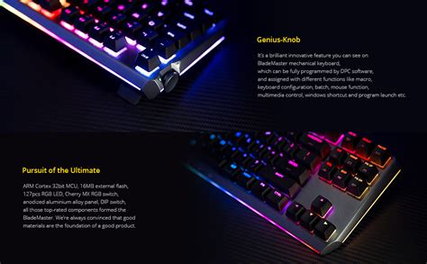 DREVO BladeMaster PRO Cherry MX Red Wireless 2.4G/Bluetooth 4.0/USB TKL RGB Mechanical Gaming ...