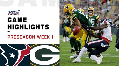 Texans vs. Packers Preseason Week 1 Highlights | NFL 2019 - NFL Super ...