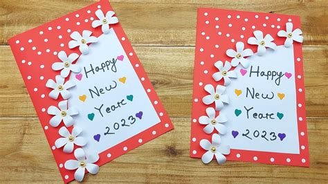 DIY - Happy New Year Greetings Card 2023 | New Year Card Making Handmade | Easy Paper Crafts ...