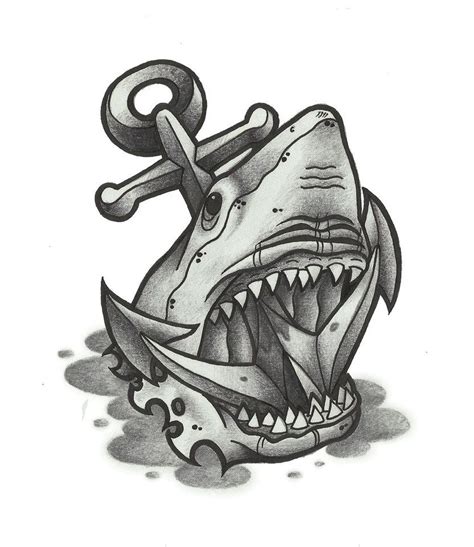 Shark and anchor Tattoo by funkt-green on DeviantArt | Shark tattoos, Traditional shark tattoo ...