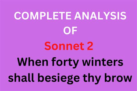 Sonnet 2: When forty winters shall besiege thy brow | OUTPACE