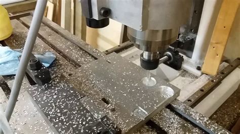 Diy cnc milling machine, first try on aluminium. - YouTube