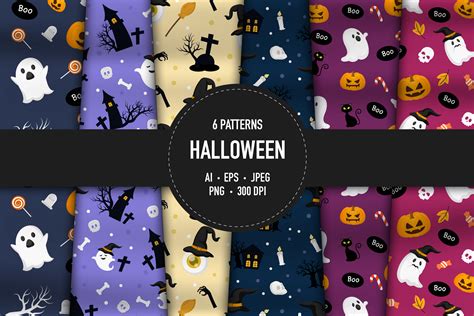 6 Halloween Pattens Graphic by bongkarngraphic · Creative Fabrica