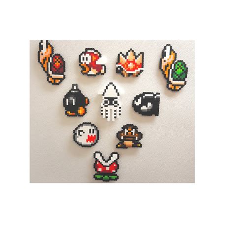 Mario Perler Baddies 8 Bit Pixel Art Perler Bead Art Boo - Etsy