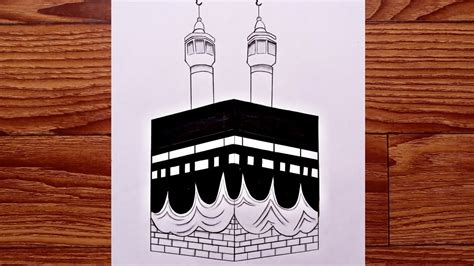 kaaba Drawing Tutorial | How to Draw kaaba for Beginners/Makka Drawing ...