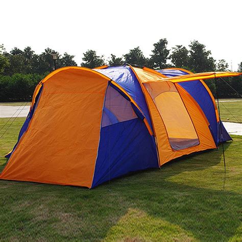 Double Layer Waterproof Big Camping Tent Three Bedroom Tent House for 8 10 Person Family Outdoor ...