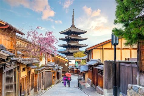 Old Town Kyoto during Sakura Season Stock Image - Image of kimono, japanese: 109356151