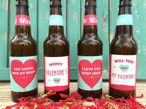 Valentines Beer Labels Valentines Gift for Him Gift for