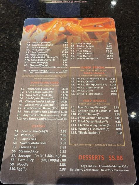 Online Menu of Pier 88 Boiling Seafood Restaurant, Jonesboro, Arkansas ...