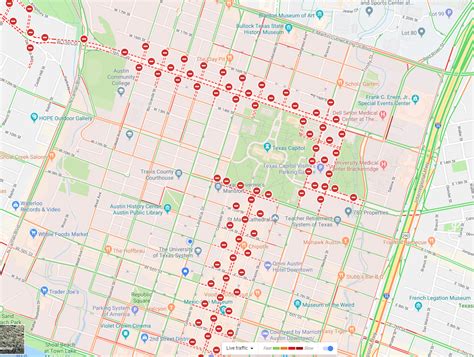 Austin traffic/google maps this morning. : r/Austin