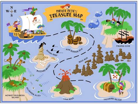 Pirates Treasure Map A4 Cake Topper Full A4 Sheet Edible Wafer Paper | Pirate treasure maps ...