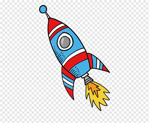 Blue and red rocket, Rocket Drawing, material cartoon rocket, cartoon ...