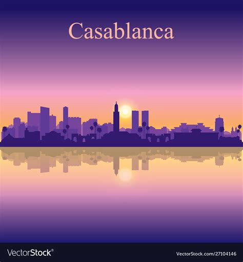 Casablanca city skyline silhouette background Vector Image