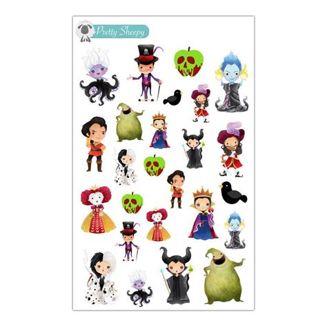 Disney Villains Stickers Disney Planner Stickers | Etsy