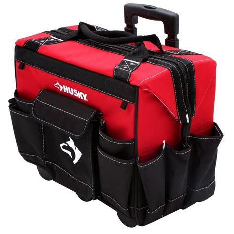 UPC 848228020017 - Tool Bags: Husky Tool Bags 18 in. Rolling Tool Tote Red and Black 82001N11 ...