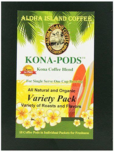 Aloha Island Coffee KONA-POD, Variety Pack of our Kona & Hawaiian Coffee Blend, 36-Count Coffee ...