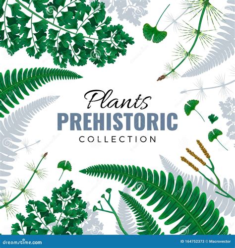 Prehistoric Plants Set With Prehistoric Plants White Backgroud Cartoon Vector | CartoonDealer ...