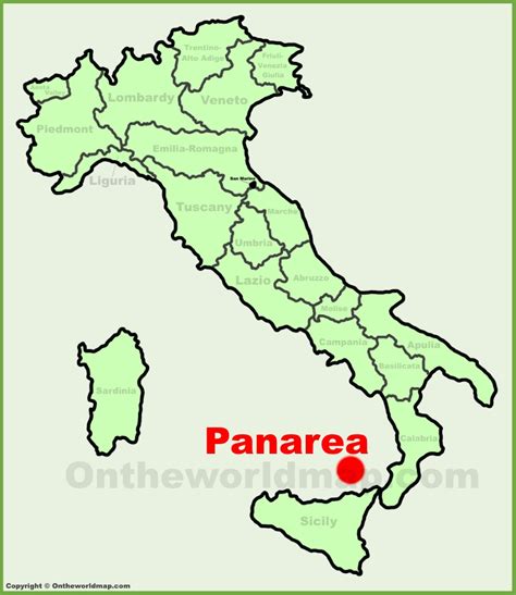 Panarea location on the Italy map - Ontheworldmap.com