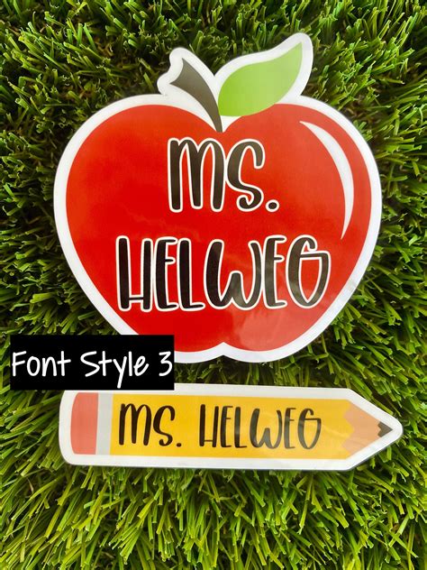 Personalized Teacher Sticker Set | Etsy