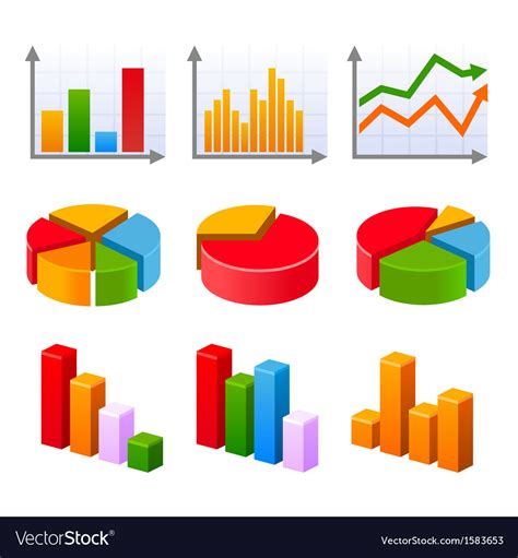 Infographic set with colorful charts and diagram Vector Image