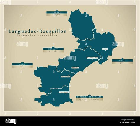 Map of languedoc roussillon hi-res stock photography and images - Alamy