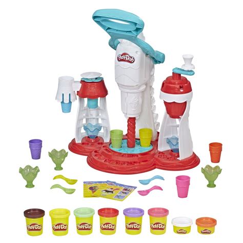 Play-Doh Kitchen Creations Ultimate Swirl Ice Cream Maker Food Set with 8 Cans of Play-Doh ...