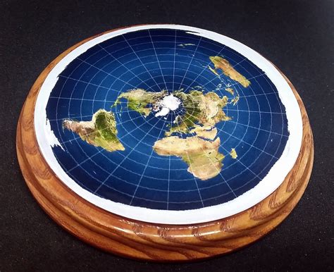 FLAT EARTH MODEL Azimuthal Equidistant Projection Map Ash | Etsy