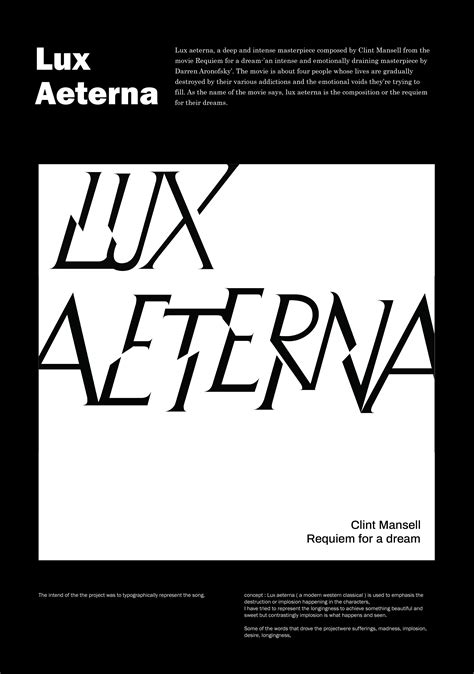 Album Art for Lux Aeterna by Clint Mansell on Behance