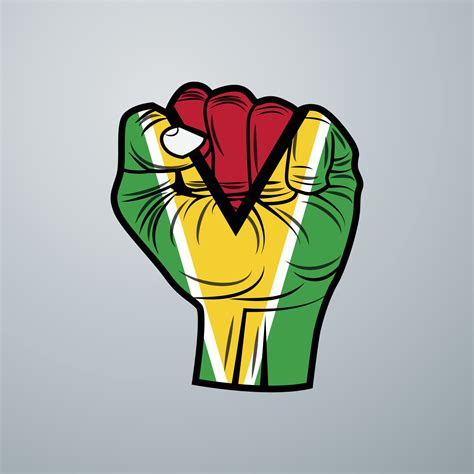 Guyana Flag with Hand Design 3481373 Vector Art at Vecteezy