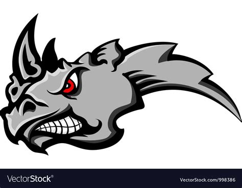 Angry rhino head tattoo Royalty Free Vector Image