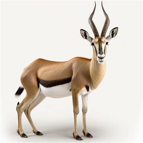 Premium AI Image | A drawing of a gazelle with a white background.