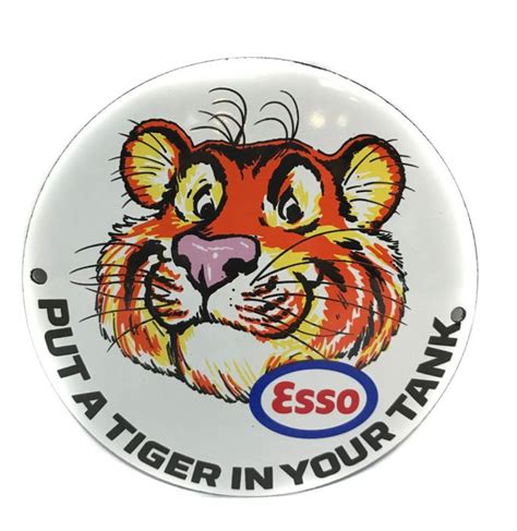 Esso Put A Tiger In Your Tank Enamel Sign 12 cm ø - FiftiesStore.com