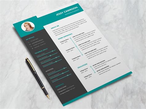 Free Microsoft Word Resume Template With Modern Design by Julian Ma on ...