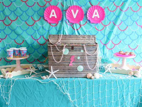 DIY Mermaid Party Backdrop and Dessert Display | Party backdrop diy, Backdrops for parties ...