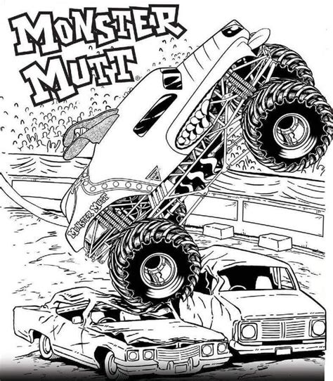 Free Printable Monster Jam Coloring Pages Monster Mutt | Monster truck ...